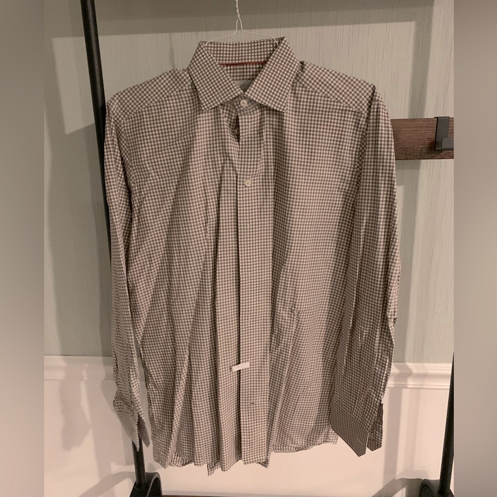 Eton - checked mens button down dress shirt